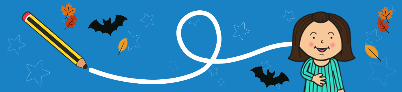 pencil banner autumn blue